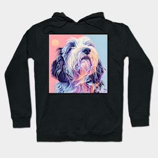 Bearded Collie in 80's Hoodie